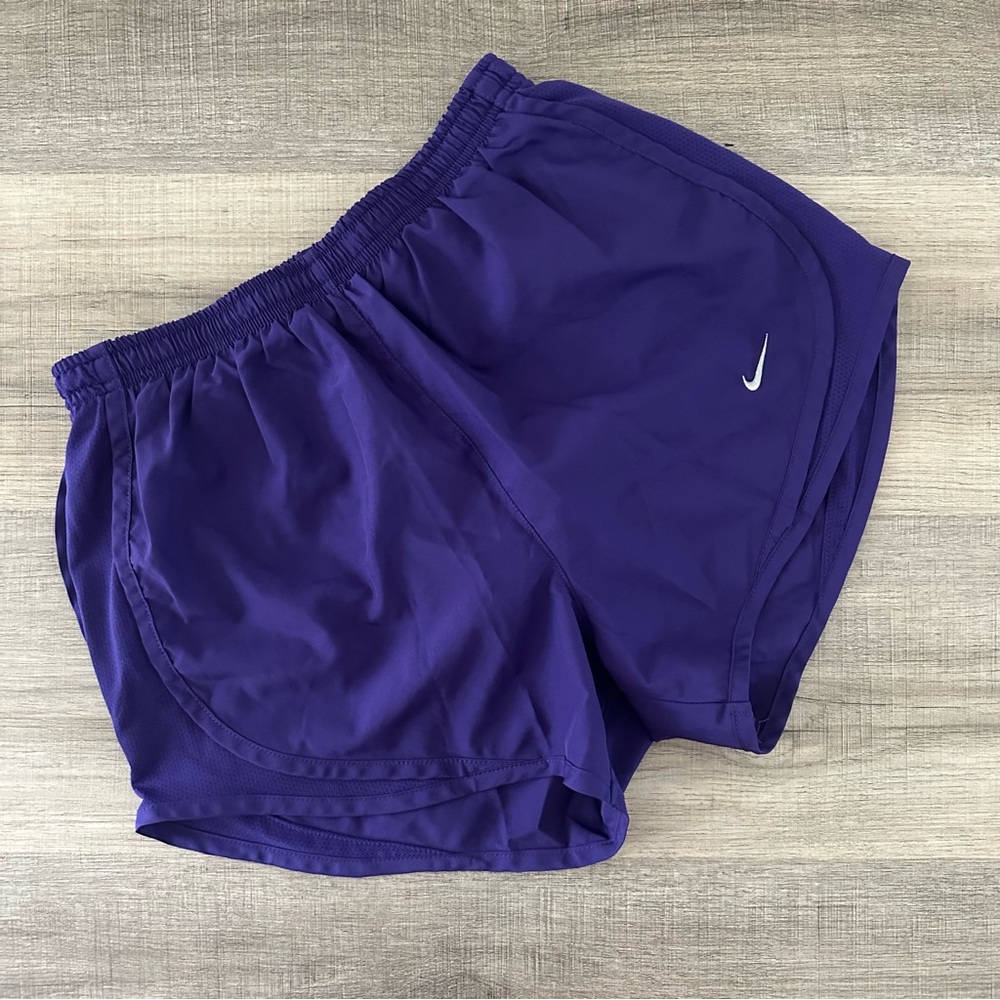 Nike Women's Purple Athletic Running Shorts with Swoosh